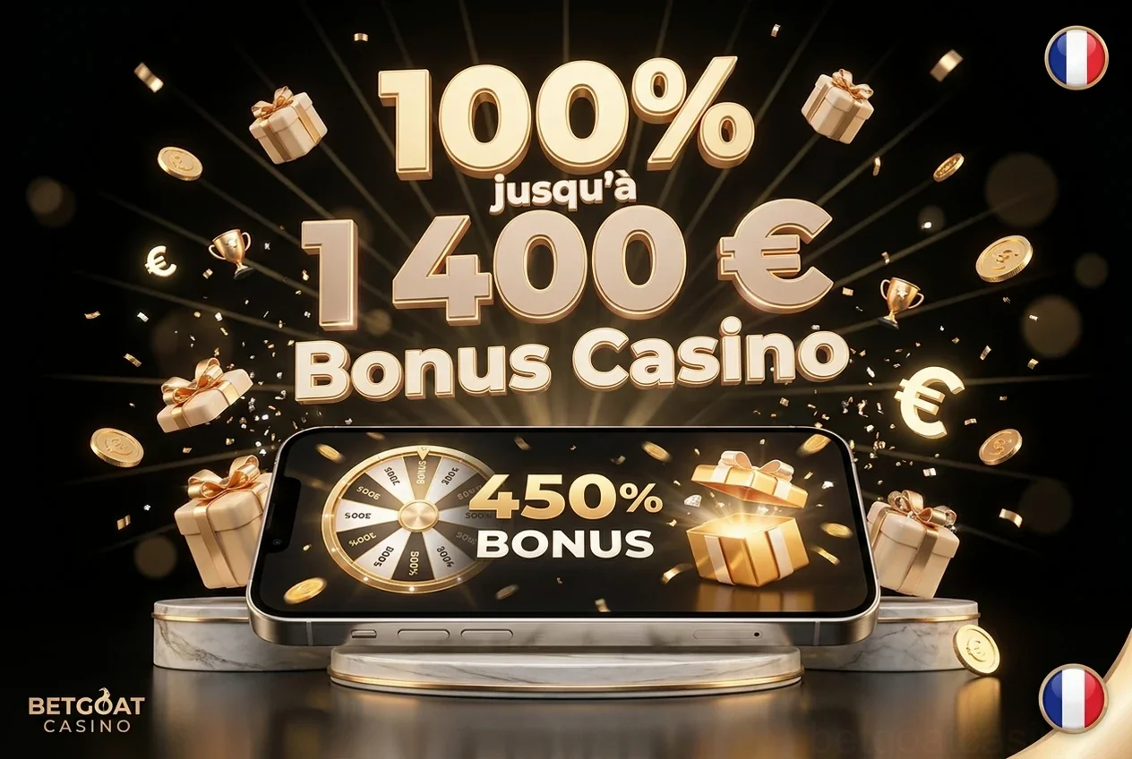 100% jusqu'à 1 400 €Bonus Casino